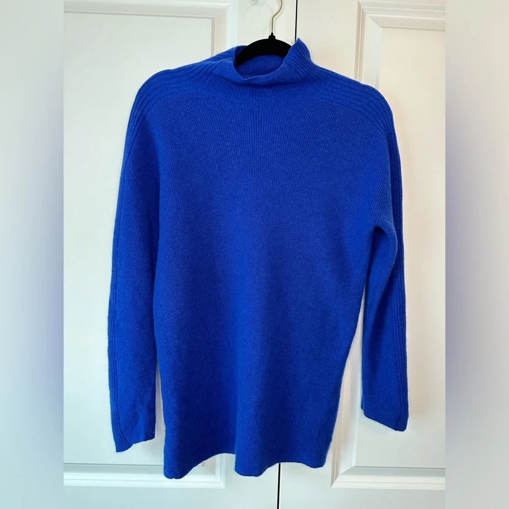 Eileen Fisher Cashmere Funnel-Neck Sweater Royal Blue (Size XS)